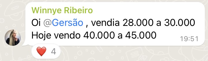 Aluna relata aumento de vendas de R$ 28 mil para R$ 45 mil