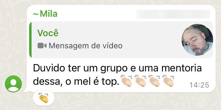 Aluna elogia o grupo e a mentoria do M.E.L.